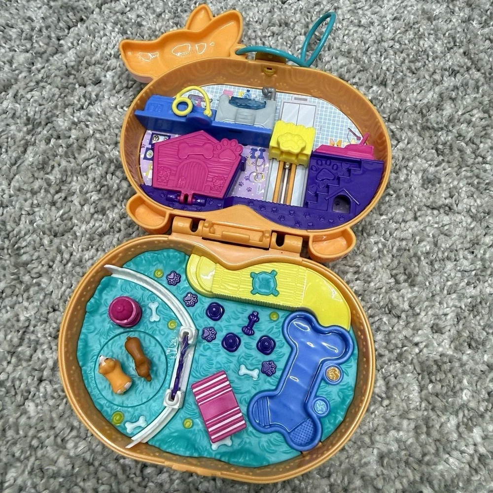 Polly Pockets Corgi Dog‎ playset w/ figures toys AS IS